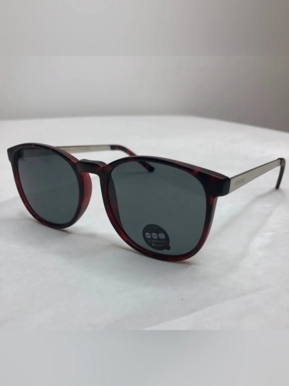 Komono Red and Black Sunglasses NEW Urkel Tortoise Silver